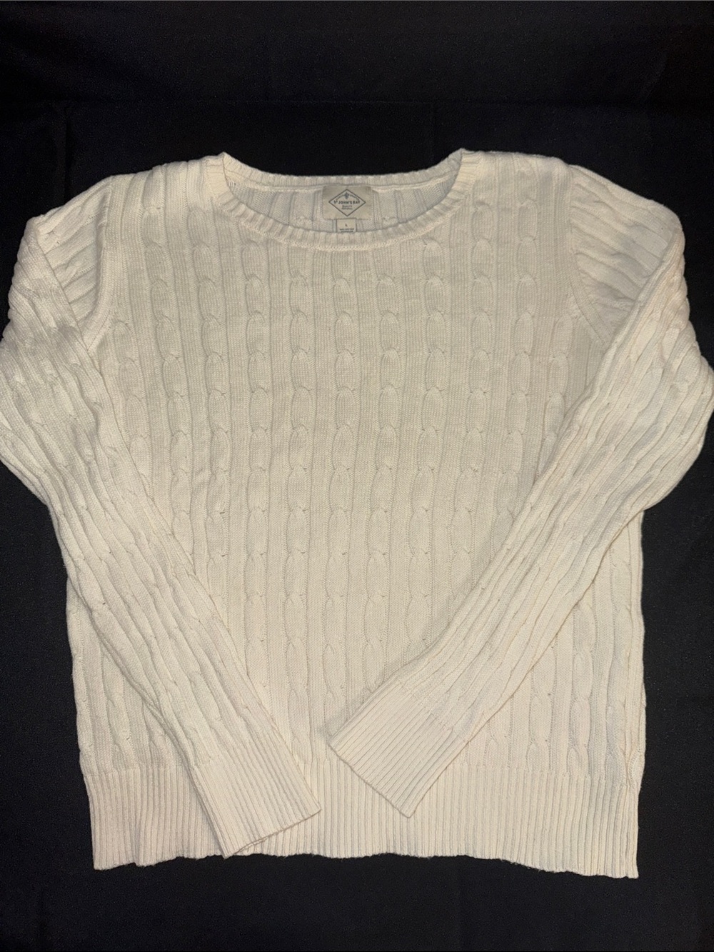St. John's Bay Cream Cable Knit Crewneck Sweater
